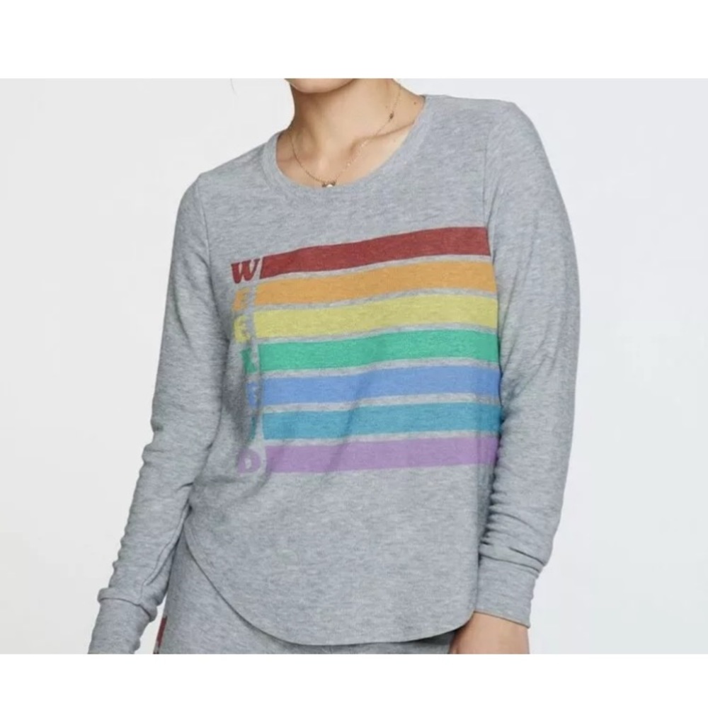 Chaser Long Sleeve Weekend Rainbow Thin Sweatshirt Medium Nwt